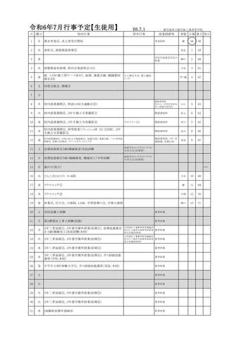 行事予定（７月）
