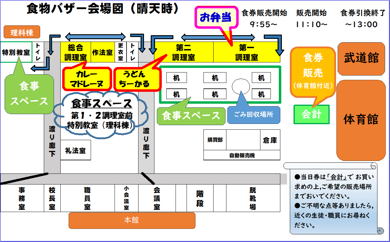 食物科バザー会場図