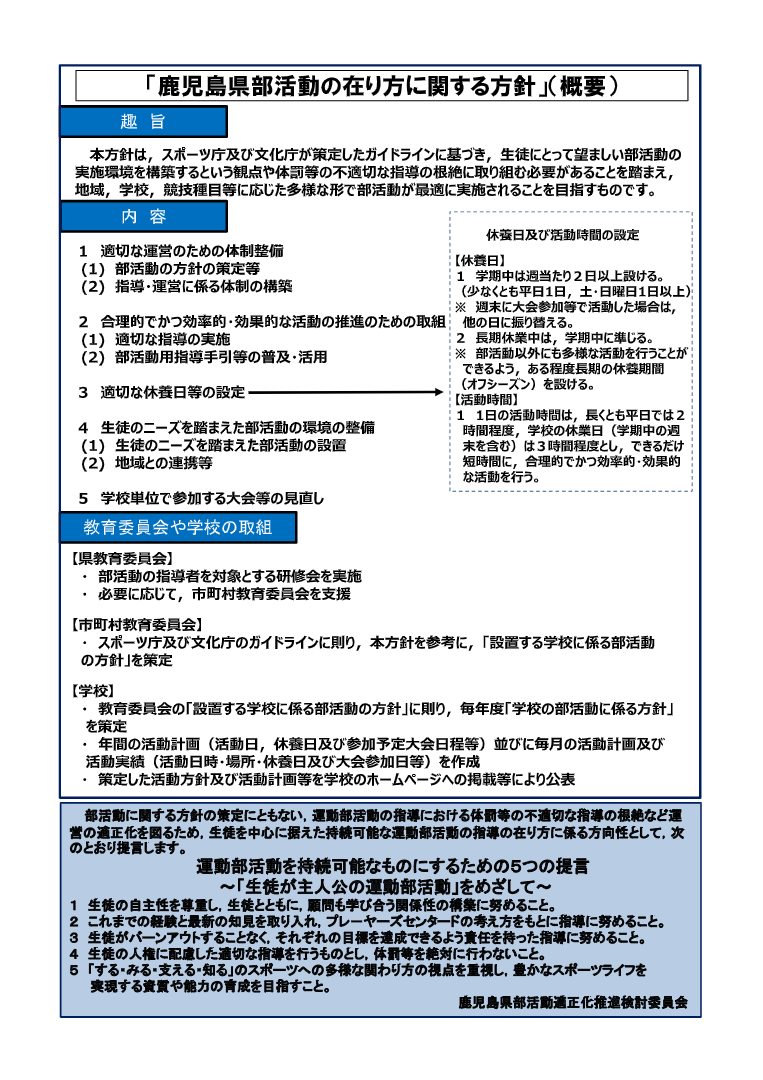 令和7年度部活動の運営についてその2