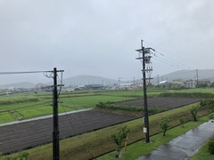 雲に隠れた開聞岳