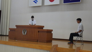 激励のことば（生徒会長）