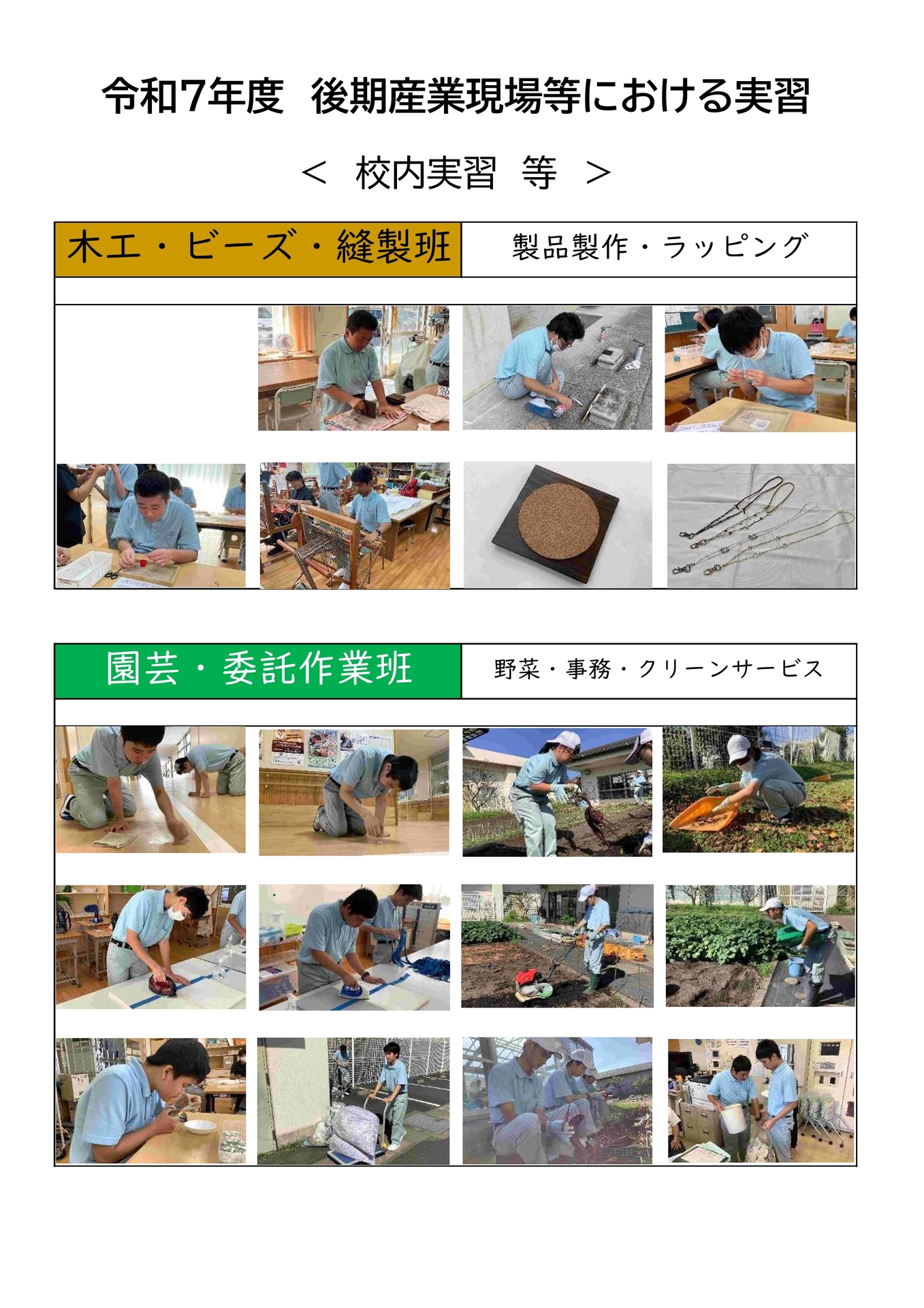 HP 高等部（R7 後期産業現場等における実習）-2-2