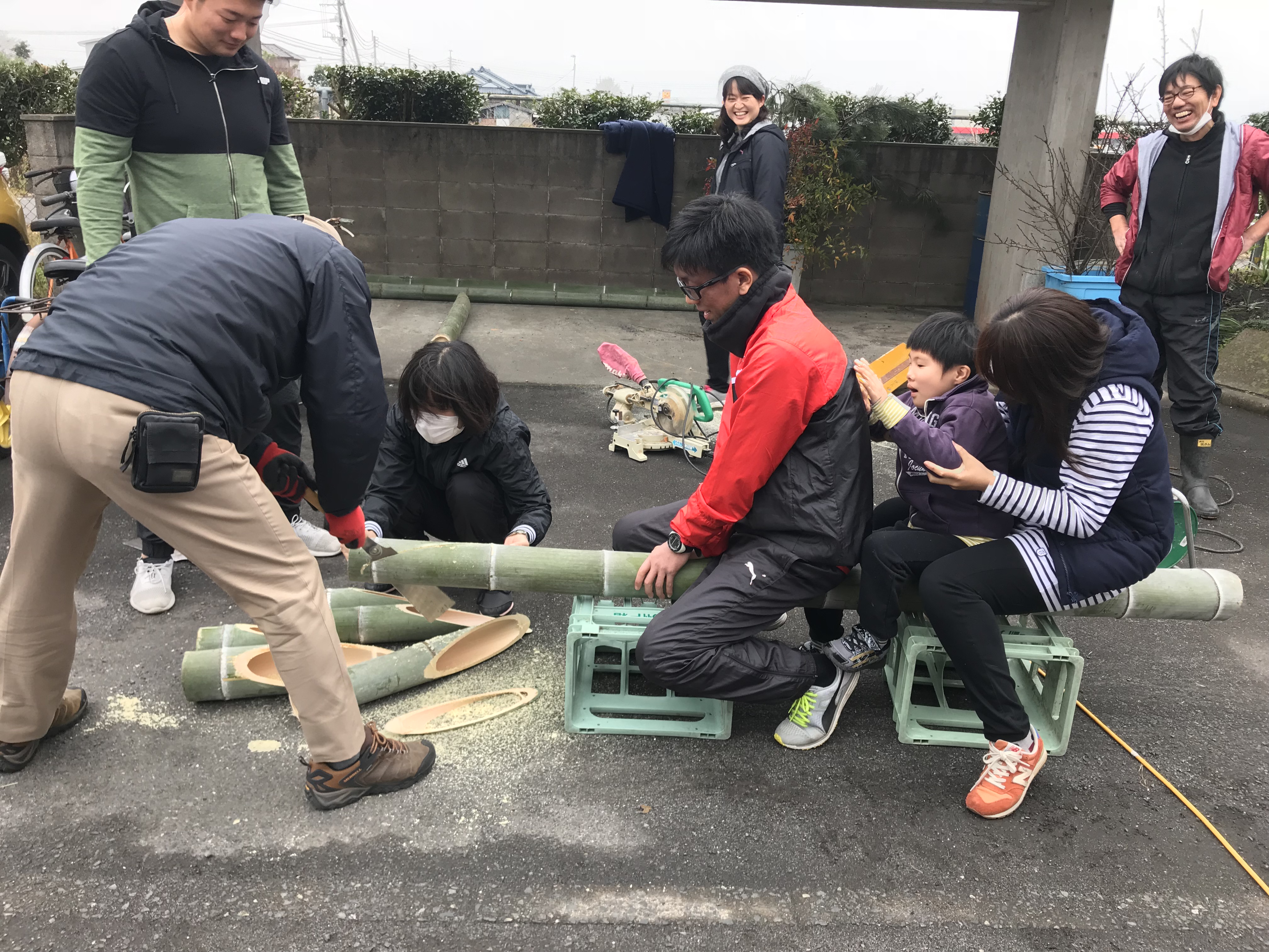 ①竹切り